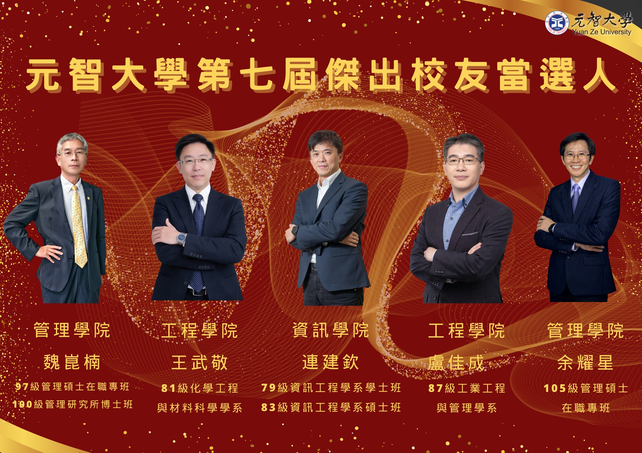 Yuan Ze University Announced the 7th Distinguished Alumni Award Winners for Professional Excellence and Alma Mater Contribution